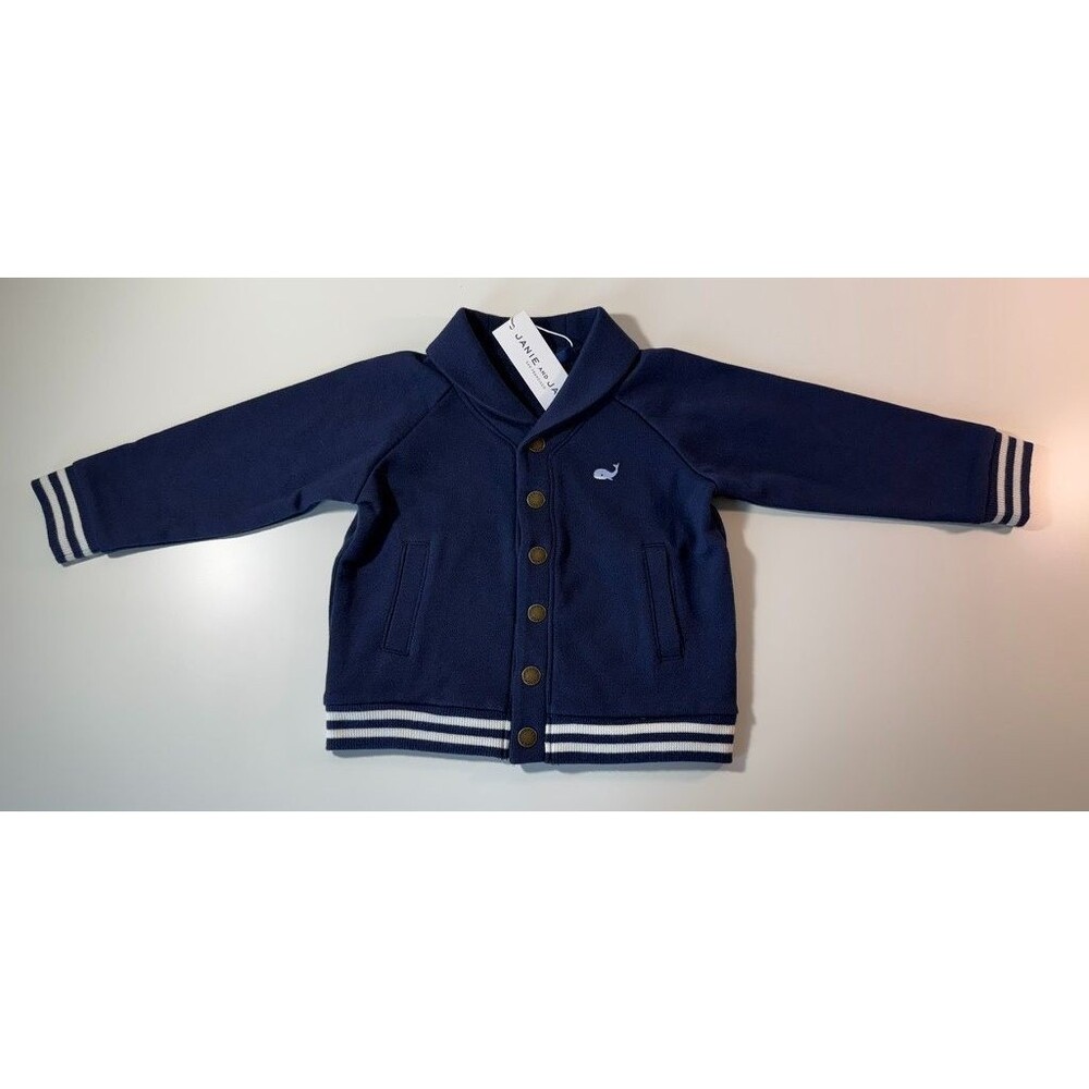 Janie and Jack BNWT 18-24m whale blazer jacket Navy Blue preppy toddler nautical